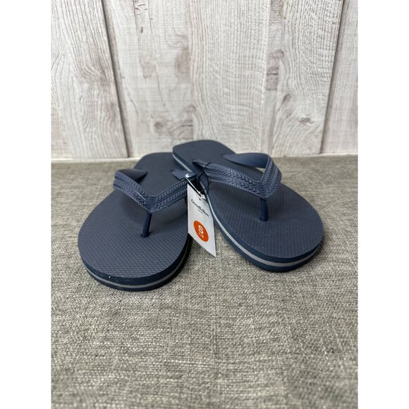 Mens Goodfellow & Co Flip Flops Size S 7/8 Navy Blue Textured Rubber Sandals - Picture 1 of 7